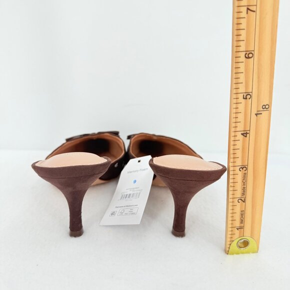 Time and Tru Women's Studded Kitten Heel Brown Mules Shoes Size 9 NWOB - Picture 10 of 11